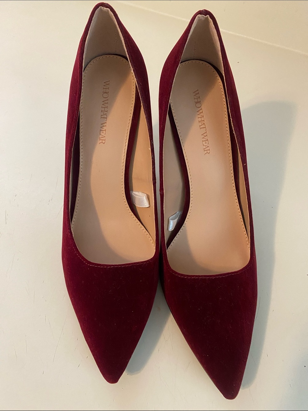 Who What Wear Women's Burgundy Pointed-Toe Heels